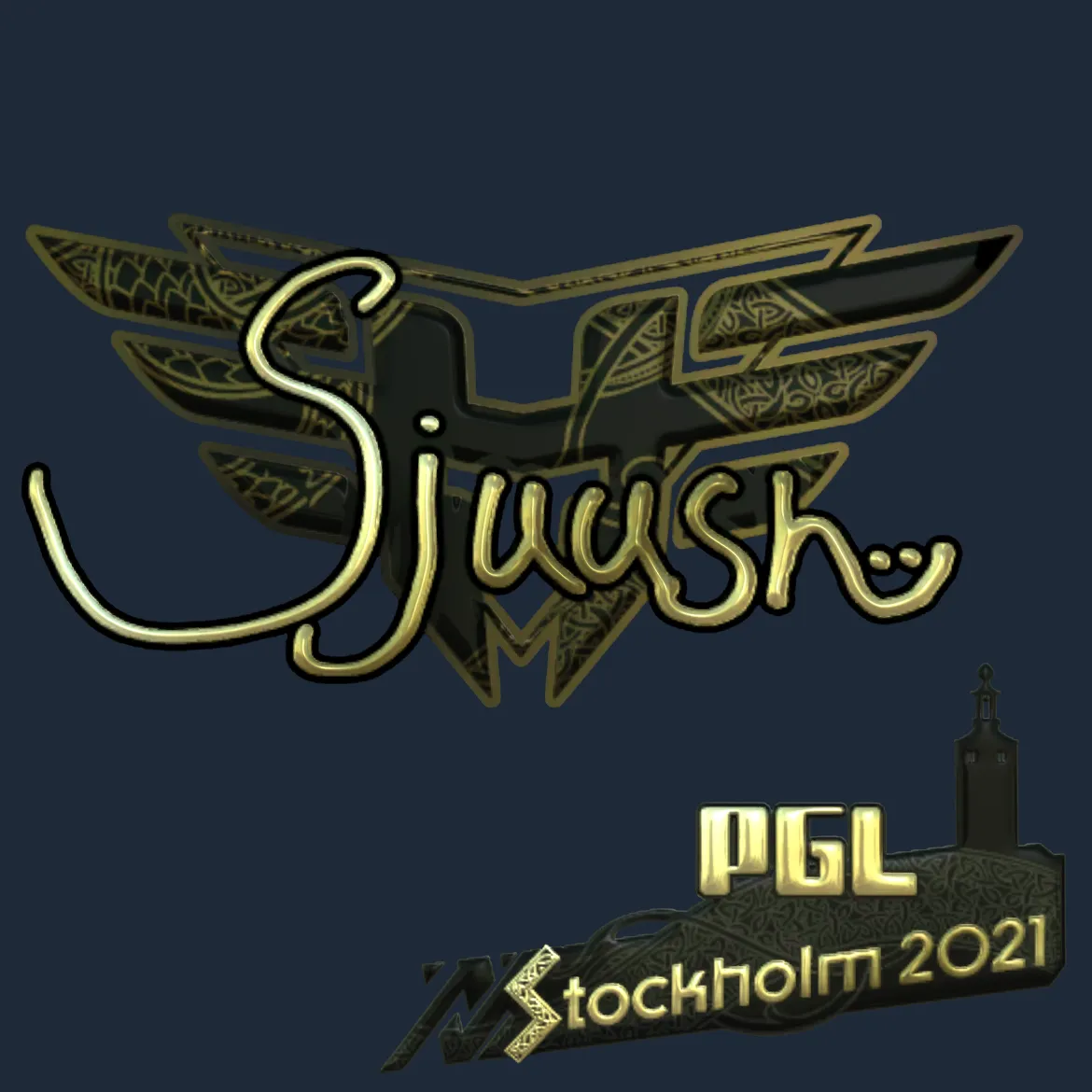 Sticker | sjuush (Gold) | Stockholm 2021