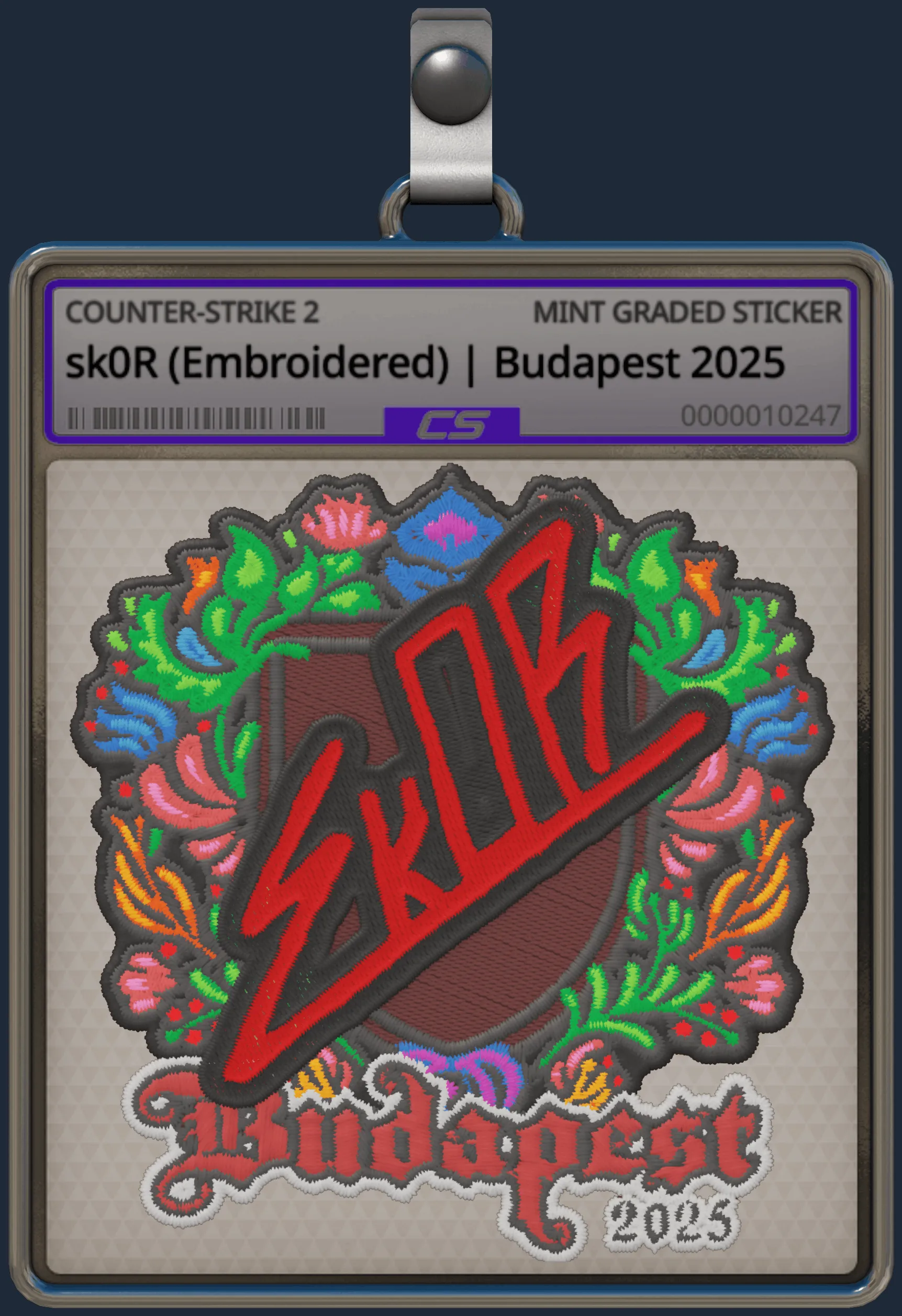 Sticker | sk0R (Embroidered) | Budapest 2025