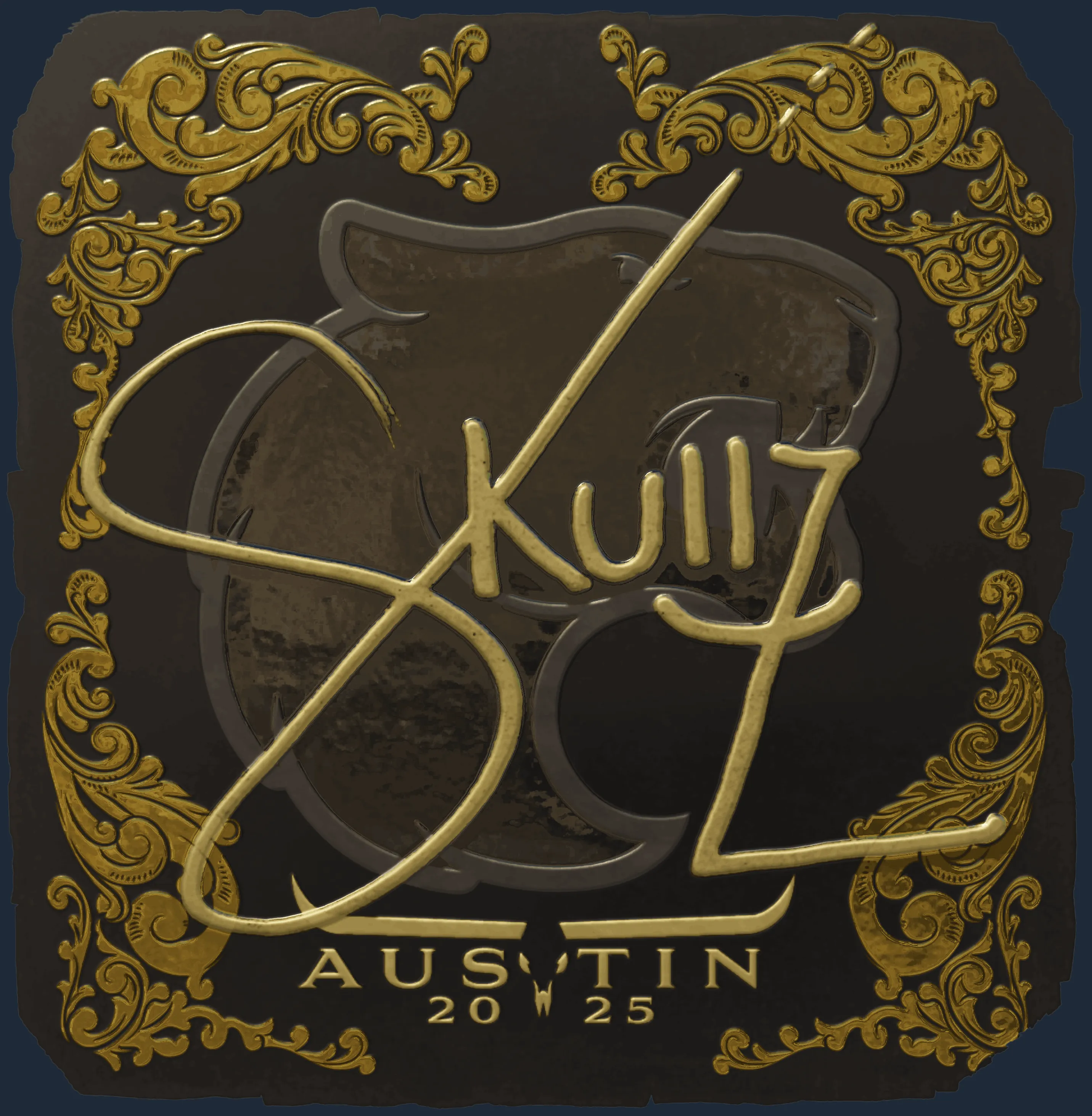 Sticker | skullz (Gold) | Austin 2025