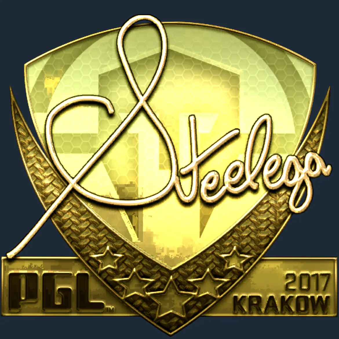 Sticker | steel (Gold) | Krakow 2017