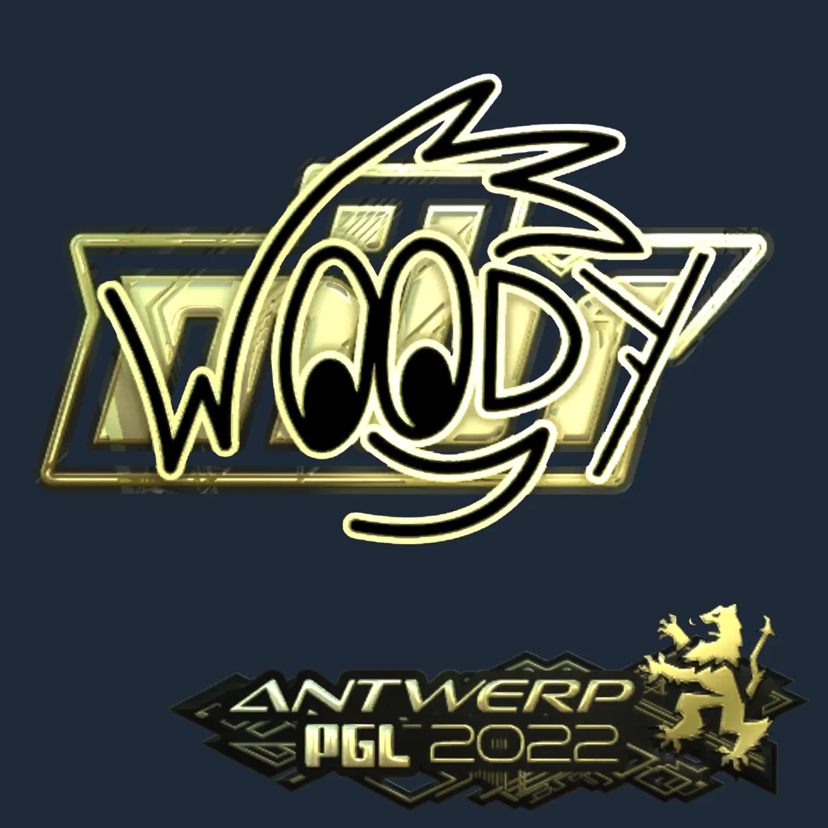 Sticker | WOOD7 (Gold) | Antwerp 2022