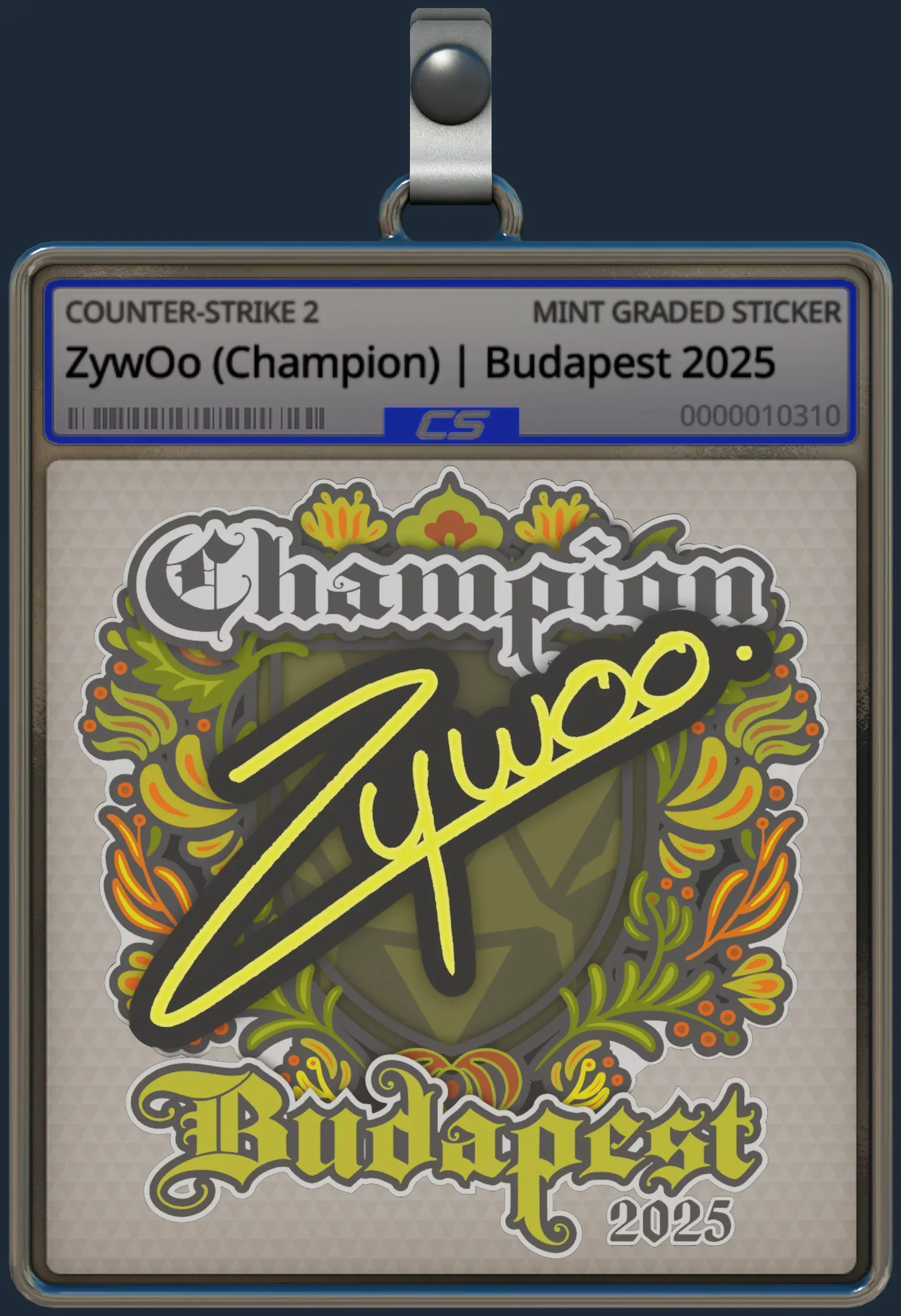 Sticker | ZywOo (Champion) | Budapest 2025