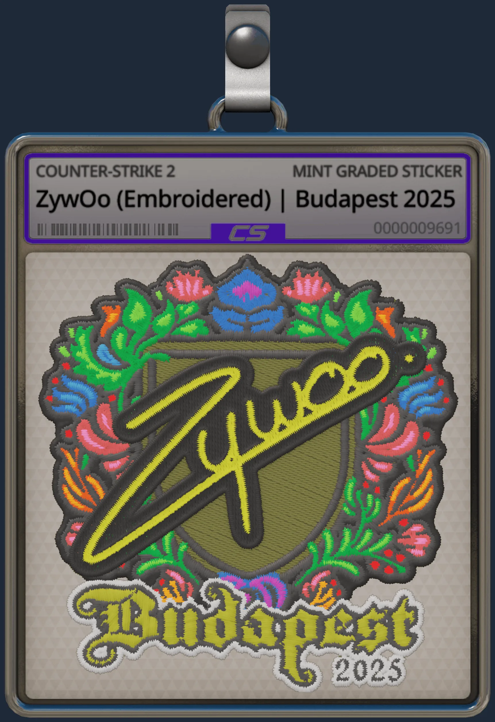 Sticker | ZywOo (Embroidered) | Budapest 2025