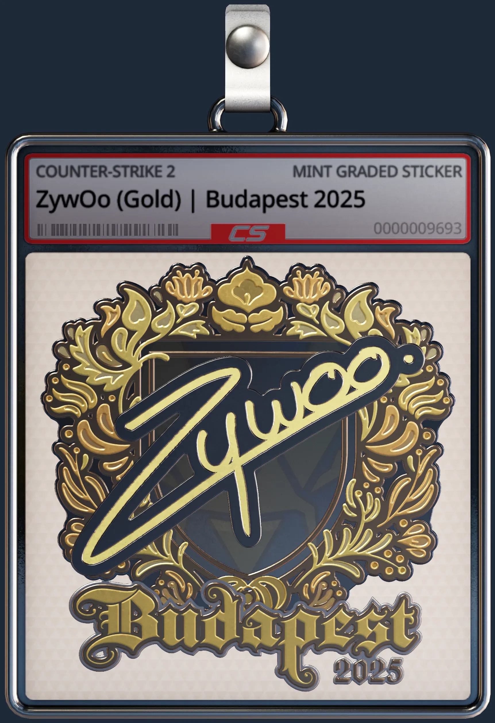 Sticker | ZywOo (Gold) | Budapest 2025