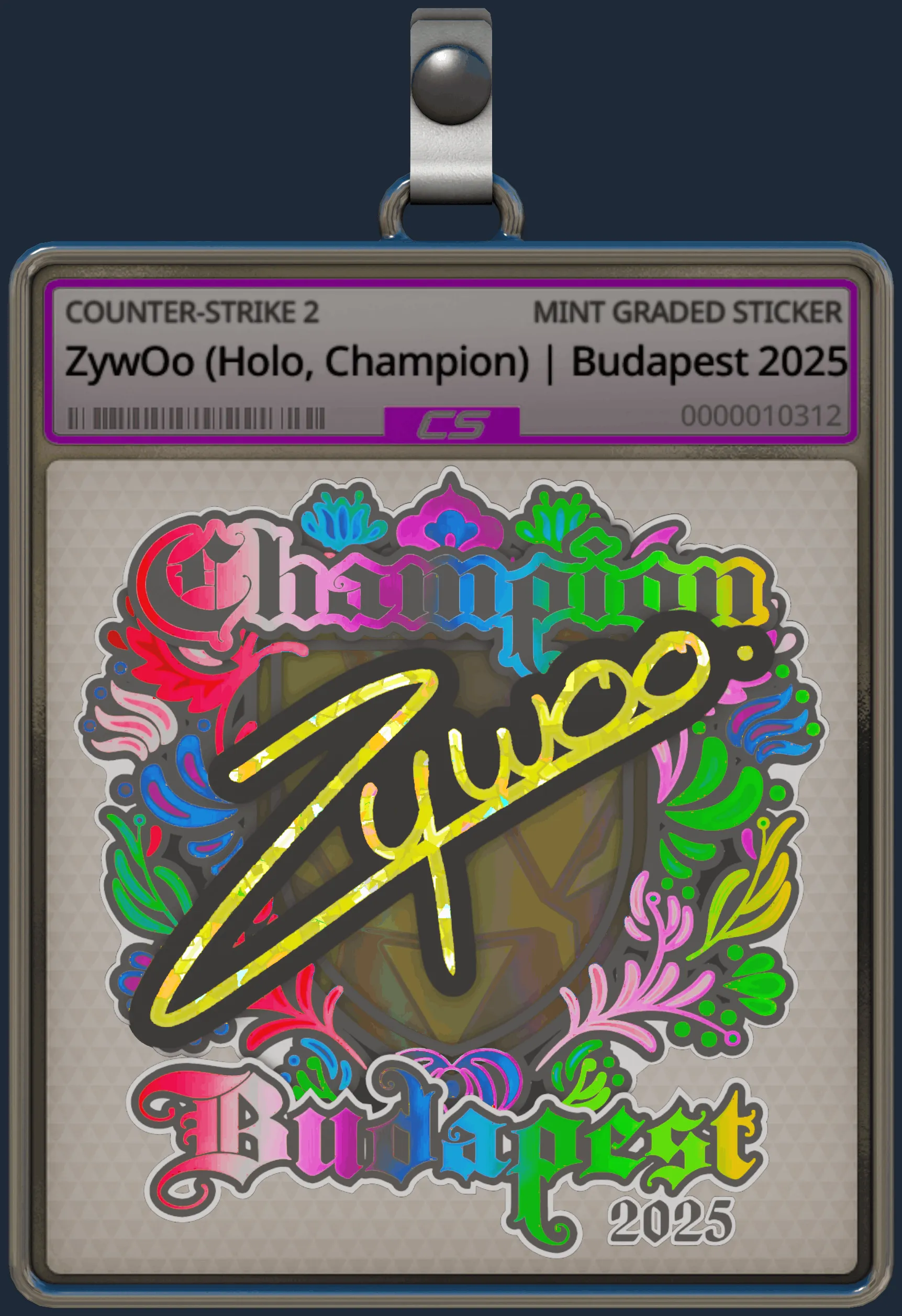 Sticker | ZywOo (Holo, Champion) | Budapest 2025