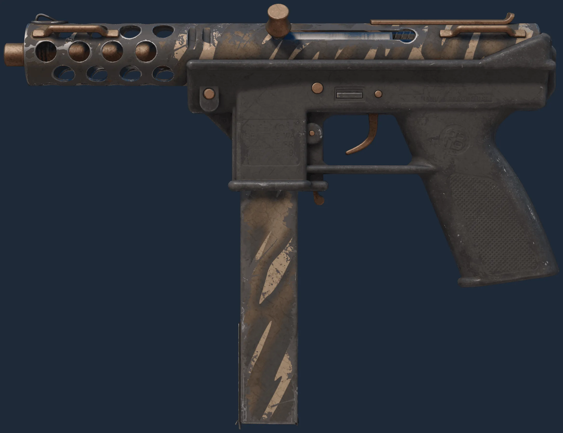 Tec-9 | Tiger Stencil (Battle-Scarred)