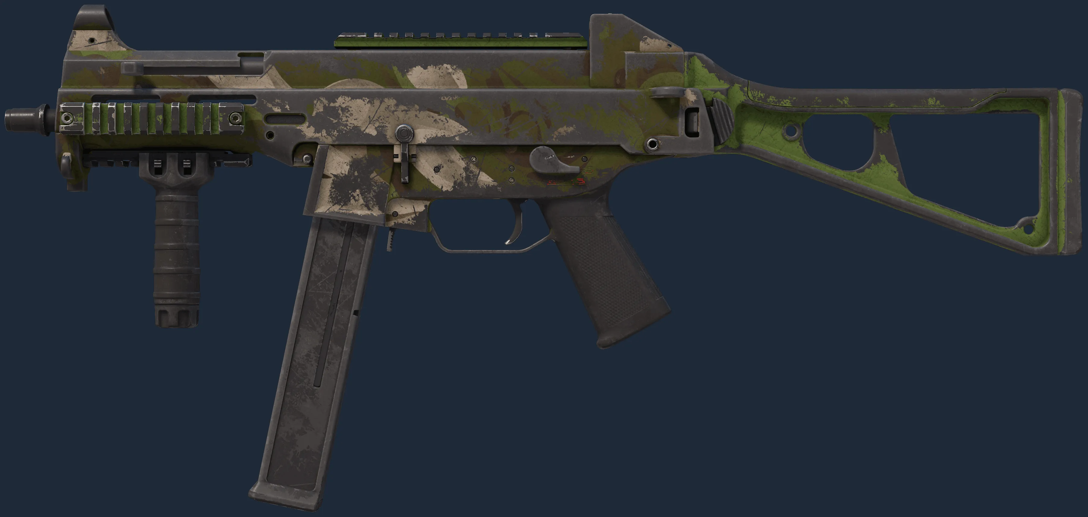 UMP-45 | Green Swirl (Battle-Scarred)